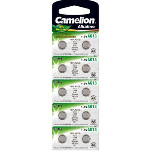 Camelion batterij lr44 v13ga 1.5 volt alkaline knoop blister a10