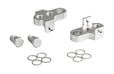 Turners de manivela Mirage con perno de acero inoxidable aluminio T6 de plata
