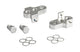 Turners de manivela Mirage con perno de acero inoxidable aluminio T6 de plata
