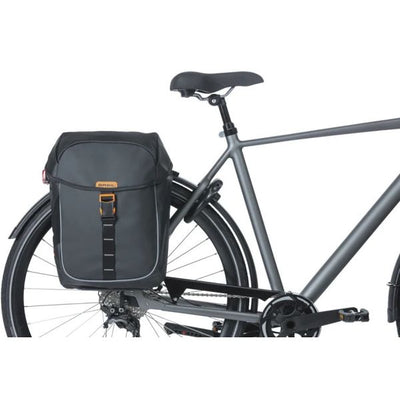 Basil Bicycle bag Double Miles Tarpaulin Black Orange Mik 34L