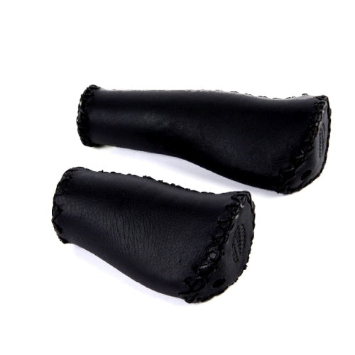 Velo Handle Leather Ergo 92 135mm Black