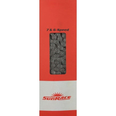 Sunrace CNM54 Cadena de bicicletas 6 7V 116L Gris