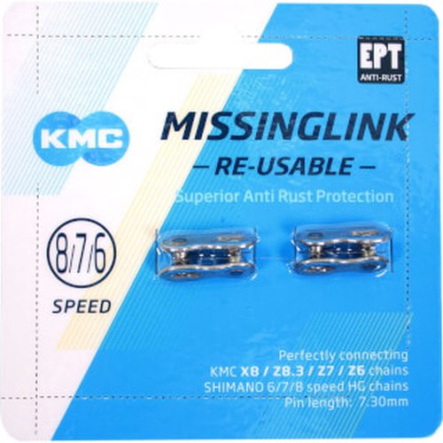KMC MissingLink 7 8R Blocco biciclette EPT 7,3 mm argento