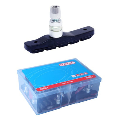 Conjunto de bloques de freno en V-freno Elvedes 72 mm (envasado de taller de 25 pares)