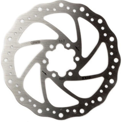 Brake disc 160 mm 6 holes steel silver