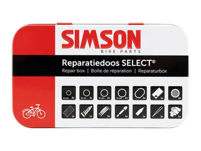 reparatiedoos Select 12,5 cm aluminium rood wit 23-delig