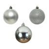 Decoris Palline di Natale 6cm plastica argento 10 pz