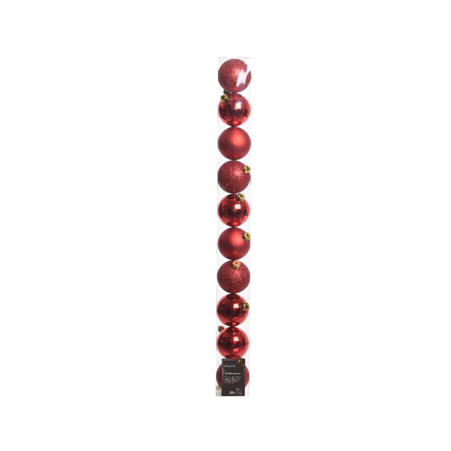 Decoris kerstballen 6cm kunststof rood 10-dlg