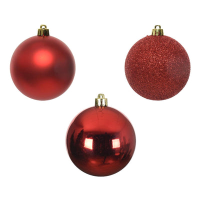 Palline di Natale Decoris 6cm plastica rossa 10 pz