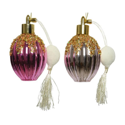 Decoris colgante navideño frasco de perfume plástico 12cm