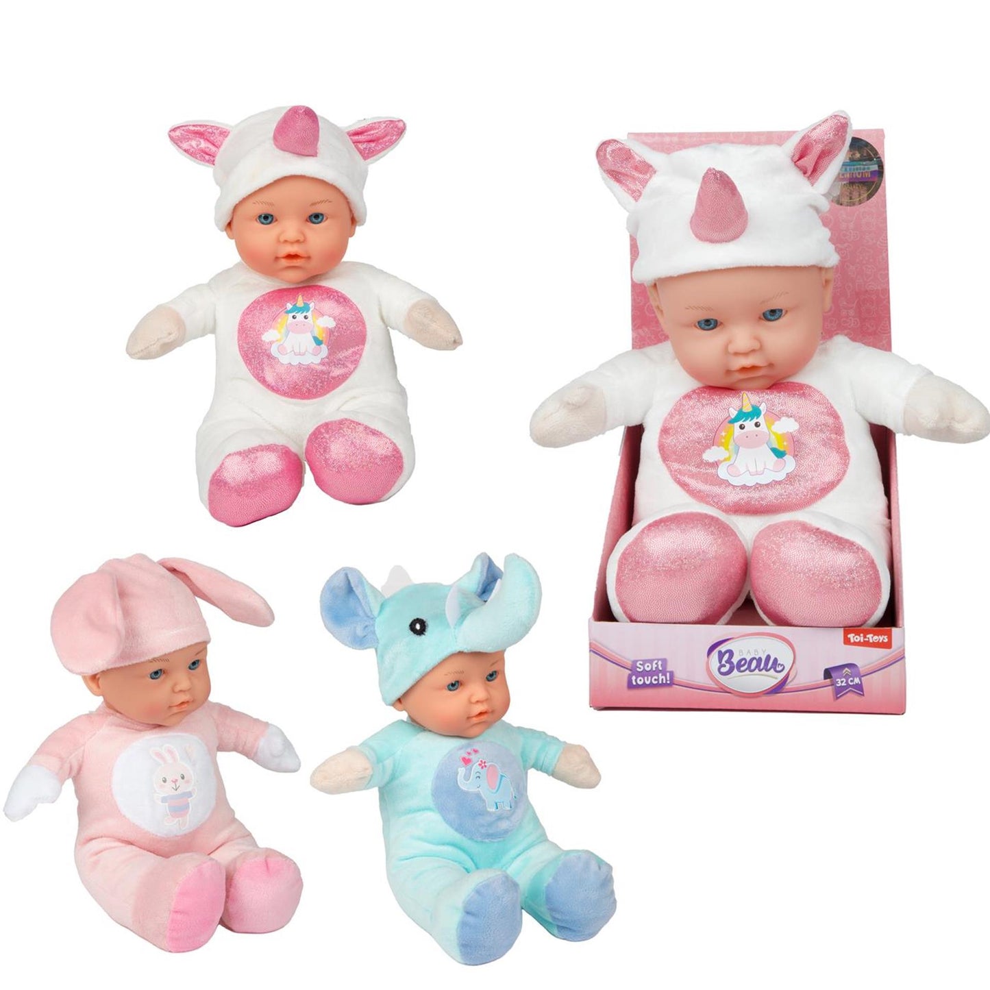 Toi-toys muñeco bebé beau blandito con traje de animal 31cm