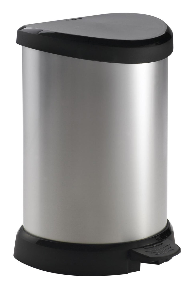 Curver Curver Curver Pedal Bin DECO a forma di D 15 L color argento
