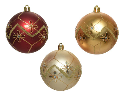 Decoris bolas de Navidad mezclan 12 piezas rojo dorado perla