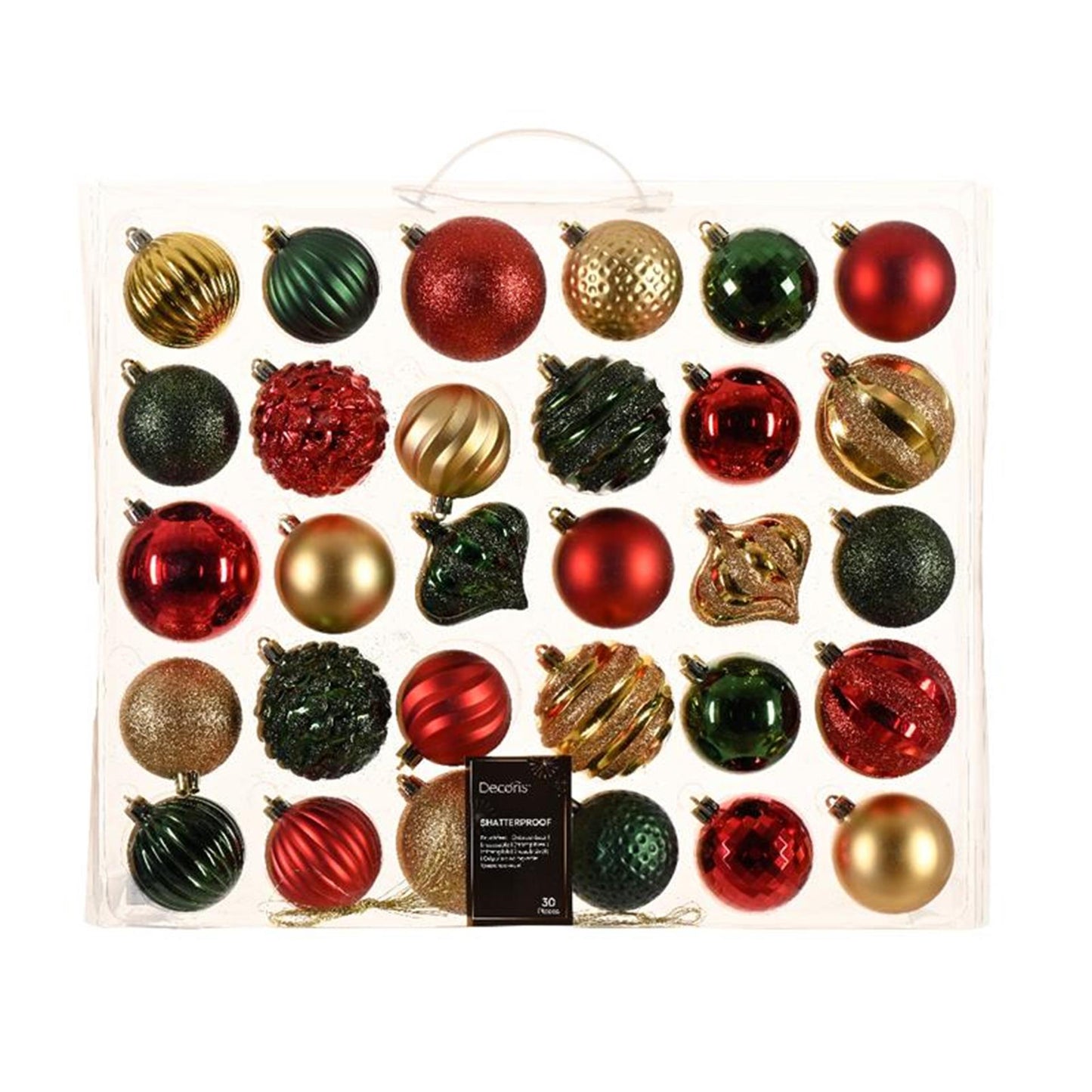Decoris bolas navideñas plastico 30 uds.tradicional