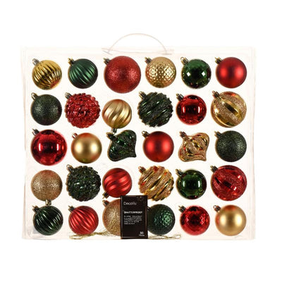 Decoris bolas navideñas plastico 30 uds.tradicional