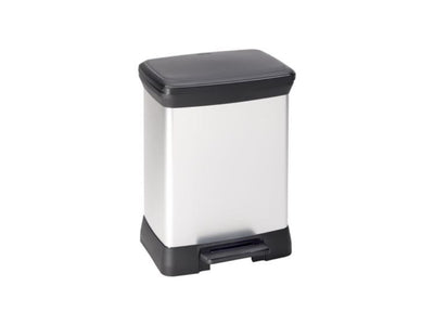 Curver Curver Pedal Bin Deco Rectangular 30 L de color plateado