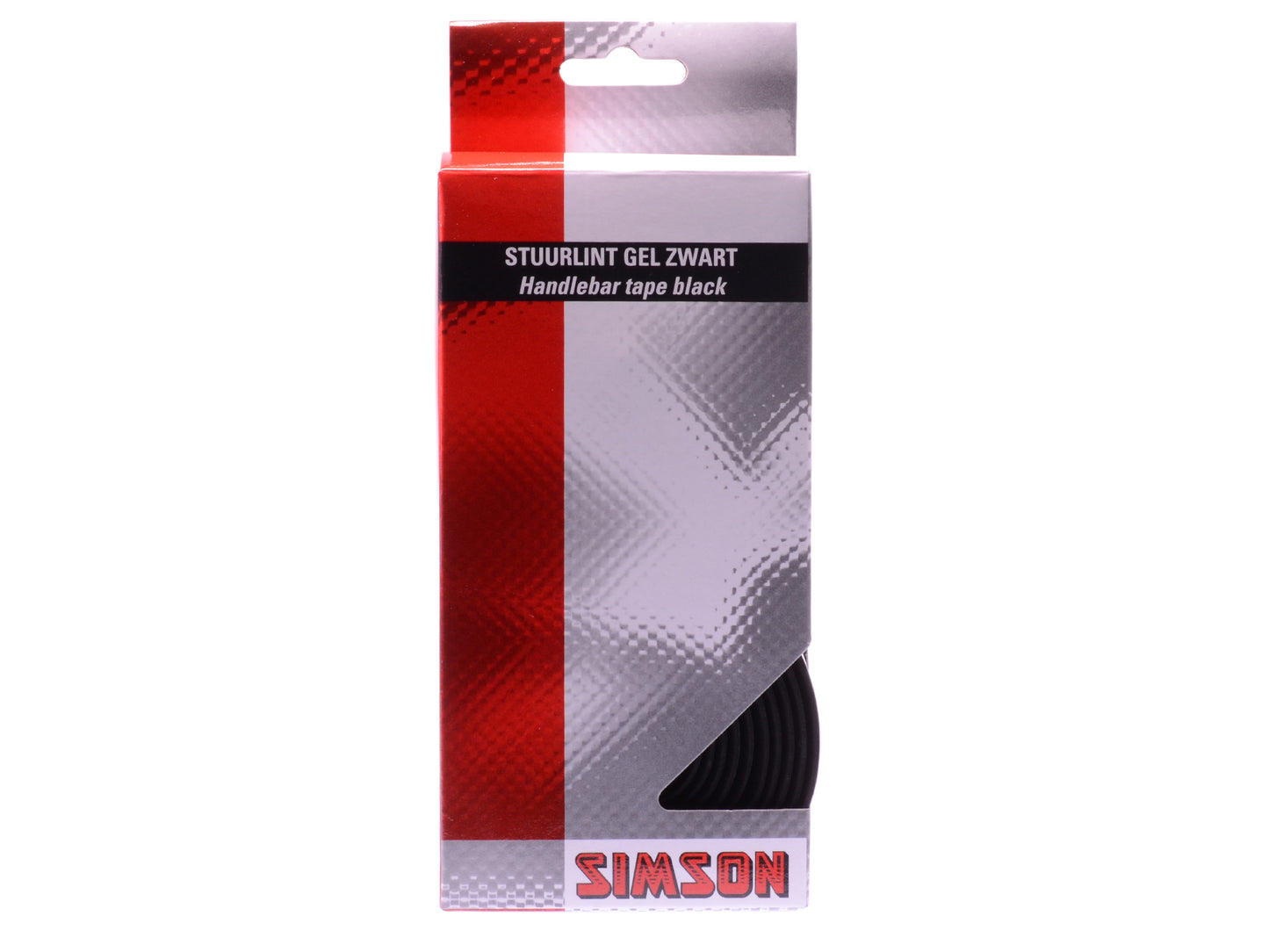 Nastro da manubrio Simson in gel nero - shock -absorbent, comodo - 80 cm - bici da corsa - nero