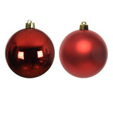 Decoris kerstballen van kunststof glans kerst rood dia.4 cm 12-delig - afbeelding 2
