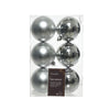Decoris Palle di Natale plastica argento dia cm 6pz