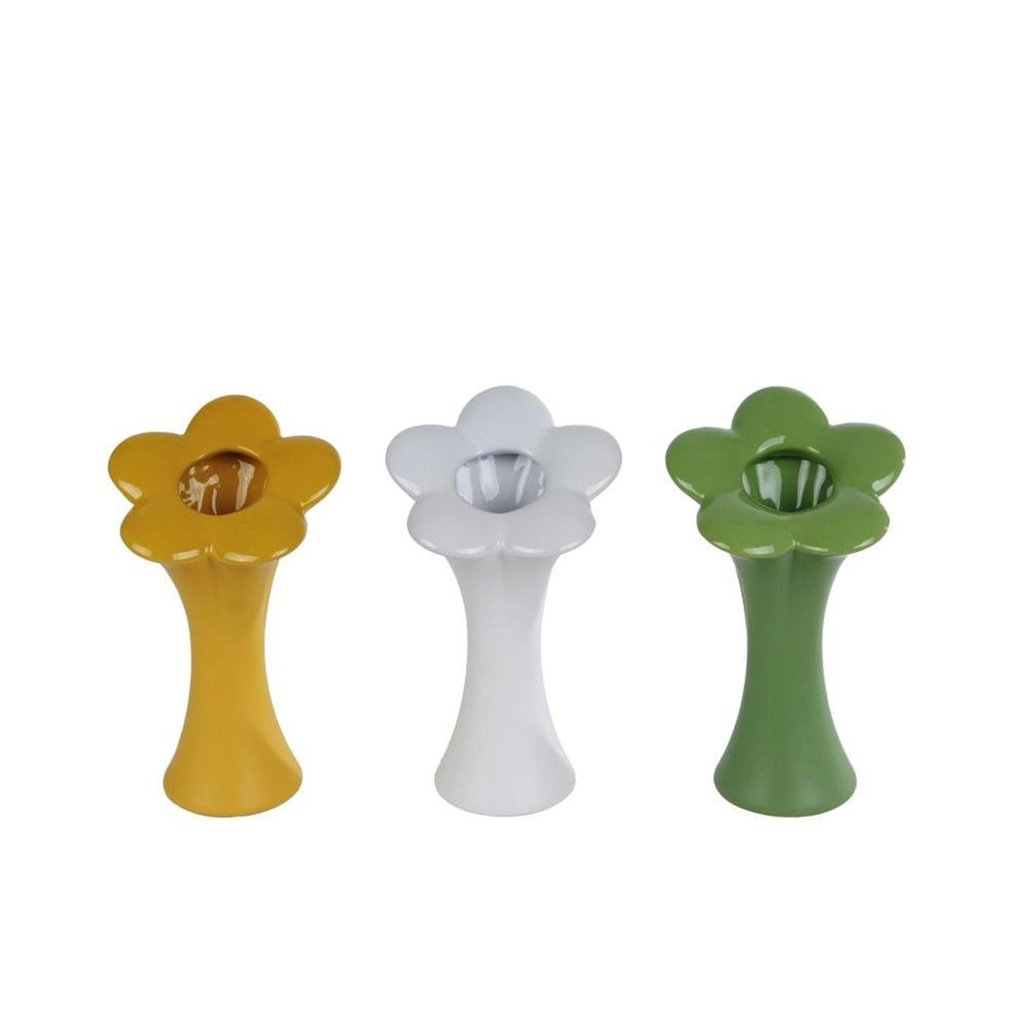 Cosydecor florero flor m verde amarillo blanco 9,5x9,5x20cm