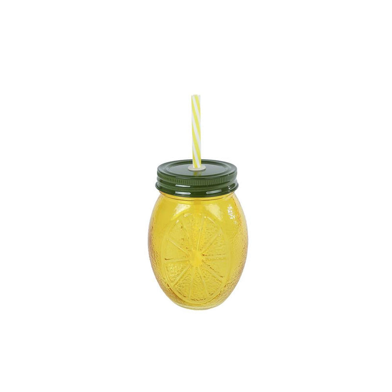 Vaso de limón con pajita
