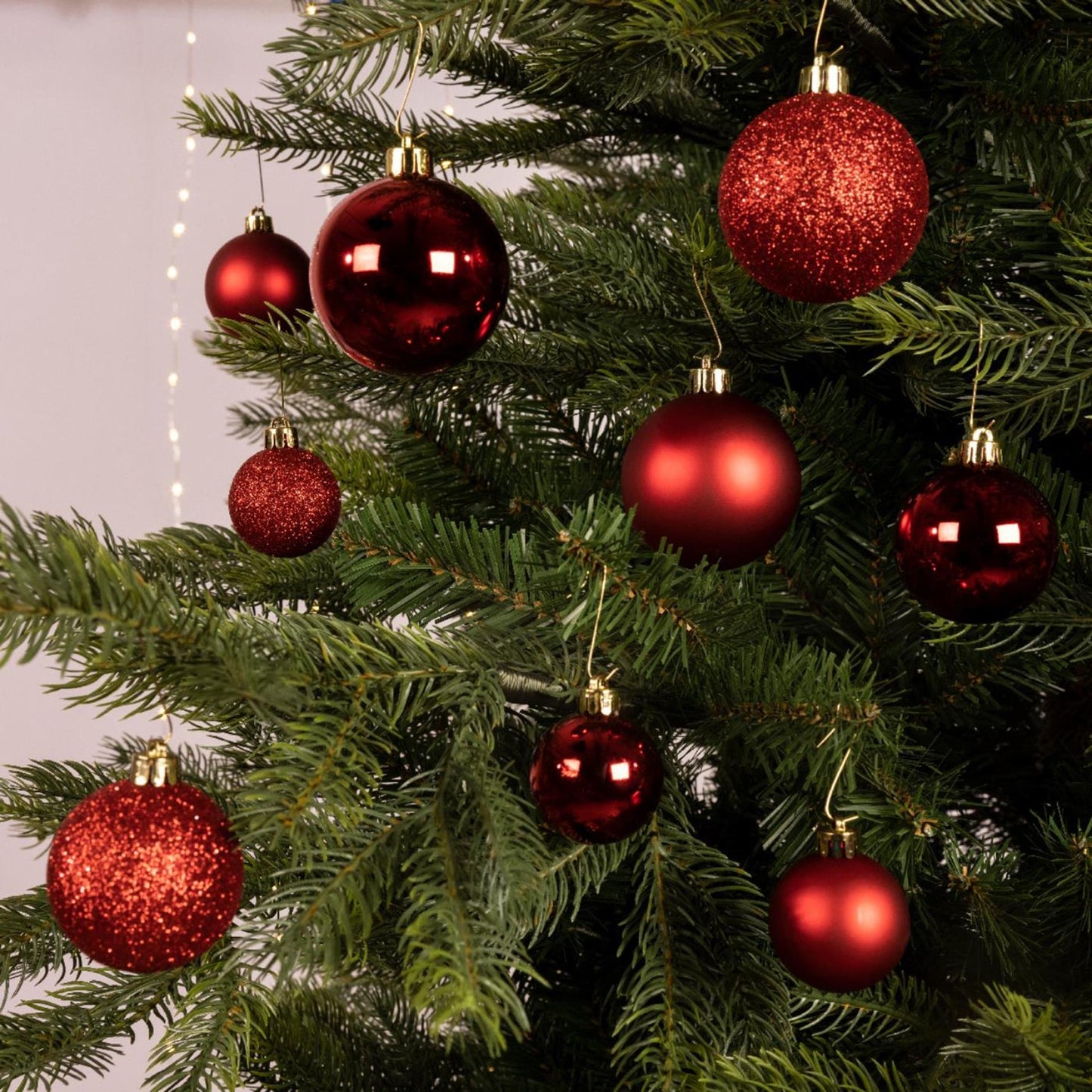 Decoris bolas de Navidad mezcla de plástico rojo 30 piezas