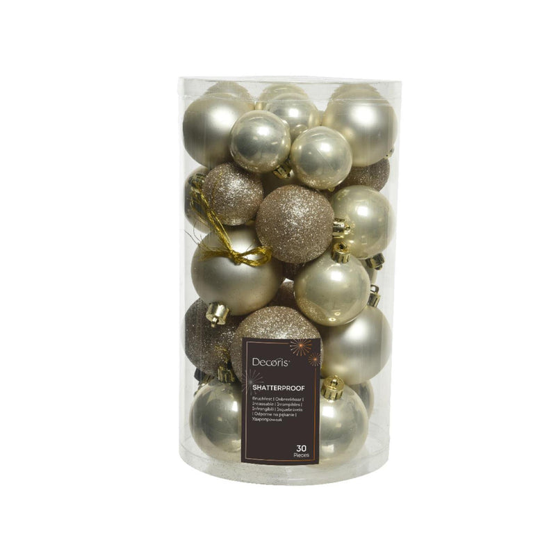 Decoris bolas de Navidad mezcla de perlas de plástico 30 piezas