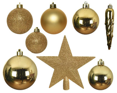 Kaemingk Bolas navideñas de poliestireno brillante, mate, mezcla de purpurina Ø8cm