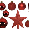 Decoris Juego de bolas navideñas plástico Navidad rojo 32 piezas