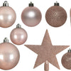 Decoris kerstballen kunststof mix 33st roze