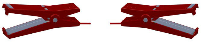 Cavo di collegamento per recinzione Ako, doppia clip a coccodrillo, nastro da 40 mm