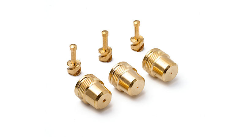 Juego de tapones rociadores de latón Gloria con espiral 2x %c3%b8 1 mm 1 x %c3%b8 2 m