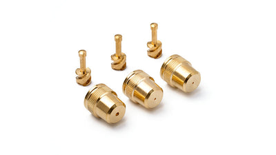 Juego de tapones rociadores de latón Gloria con espiral 2x %c3%b8 1 mm 1 x %c3%b8 2 m