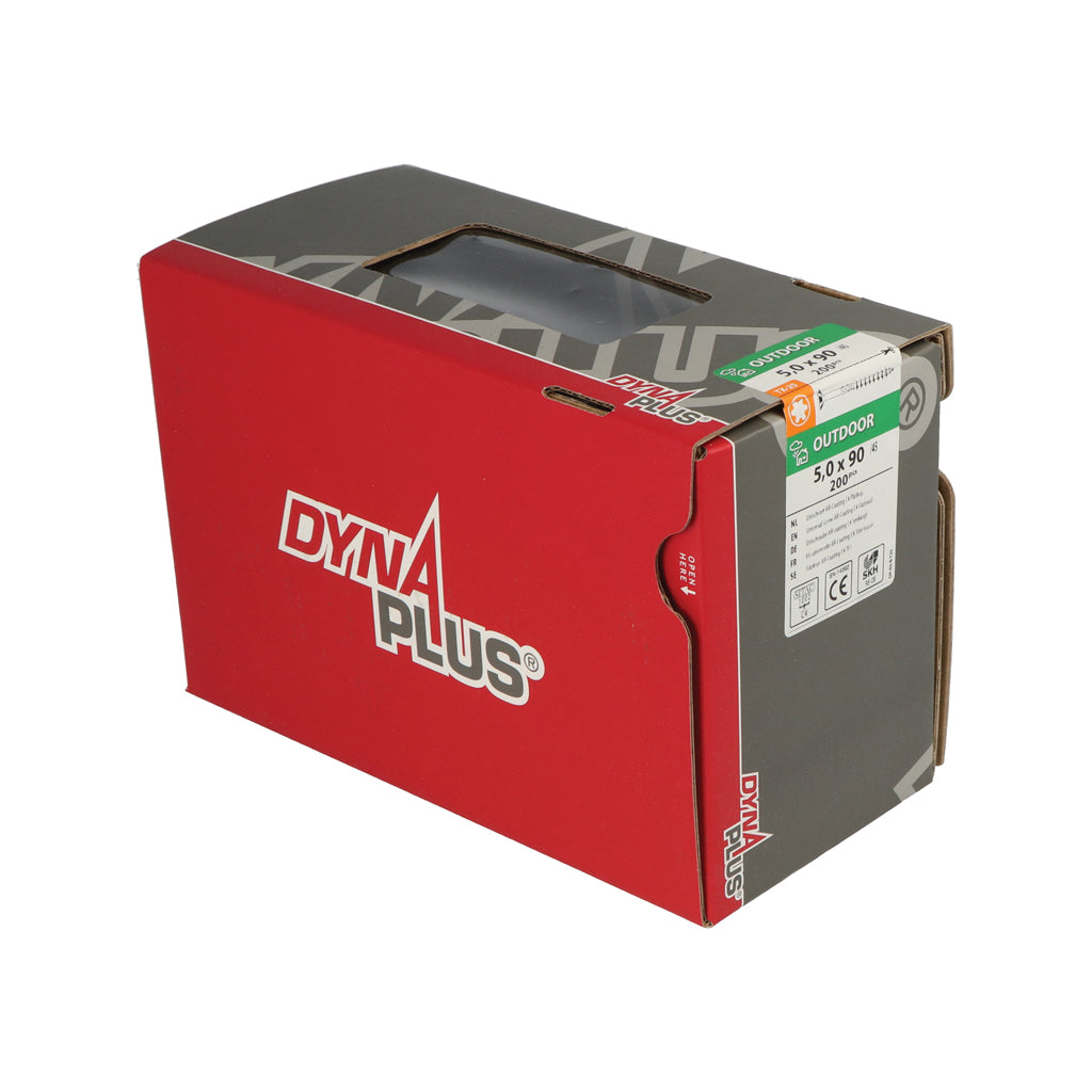 Dynaplus unischroef spaanplaatschroef ar-coating platkop deeldraad torx tx25 5.0x90 45 | 200 stuks - 0281.08.42501