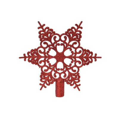 Decoris picco fiocco di neve 20,5x19 cm Natale rosso