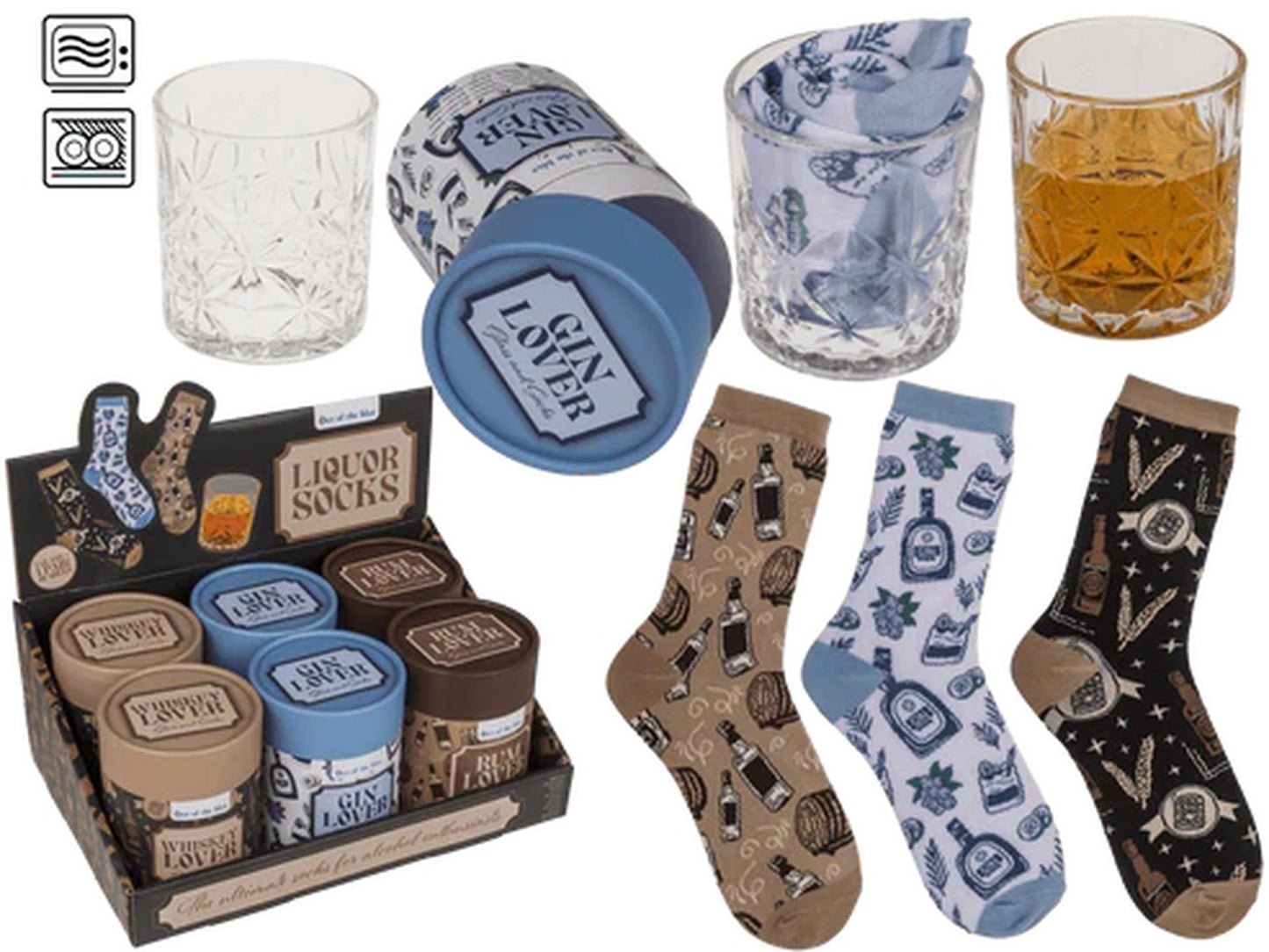 Out of the blue set regalo bicchiere da 280 ml con calzini