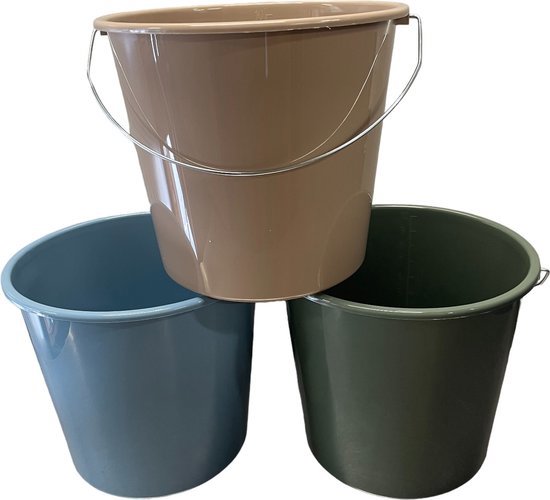 Cubo doméstico de plástico 10 litros eco colores | 25 piezas