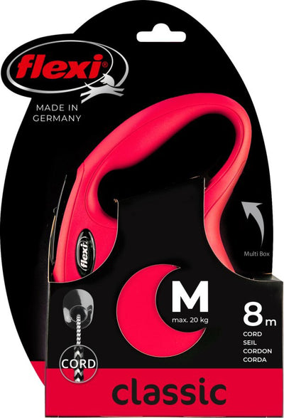Flexi producten rollijn new classic koord rood m 8 meter tot 20kg