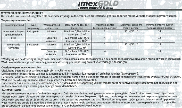 Imex oro contra malas hierbas y musgo 450ml