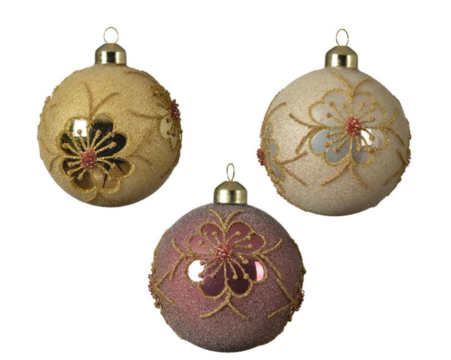 Decoris kerstballenset a 3 stuks roze 8cm glas