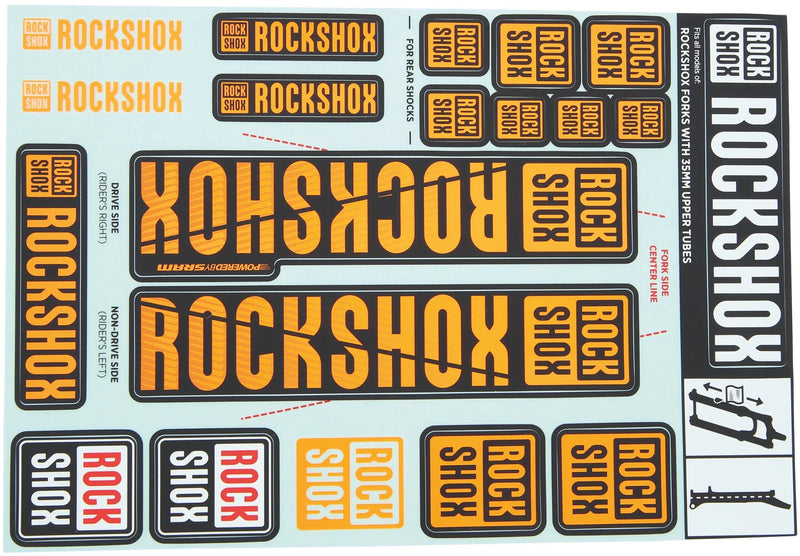 Rockshox decor set decal set orange