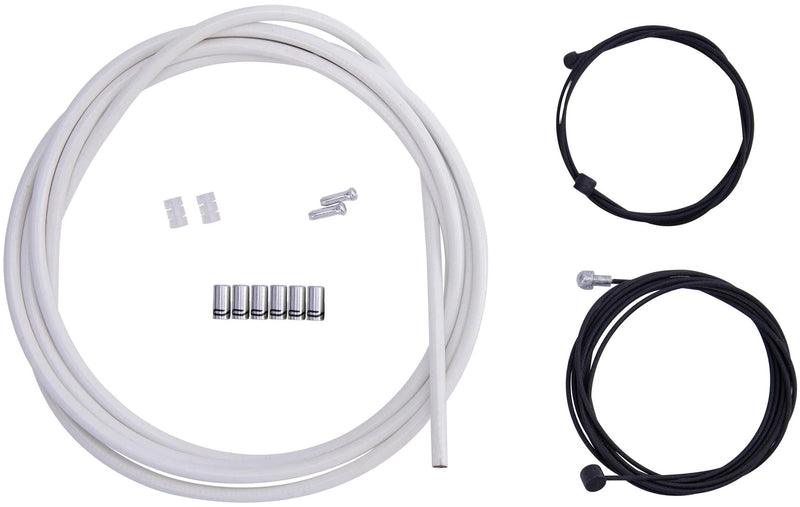 Contec remkabelset stop++ ct brake cable set stop++ steel fr+rear compl white