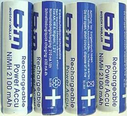Busch + Müller Bat recargable. B M F.IXON SET Á 4 PECES