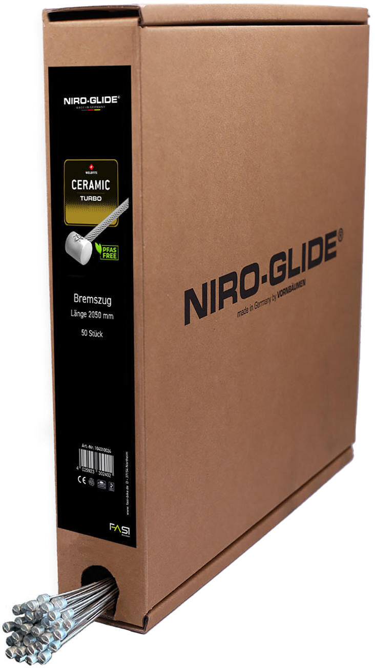 Niro-glide bremsinnenzug turbo niro glide ceramic brakes roller nipple 1800mm