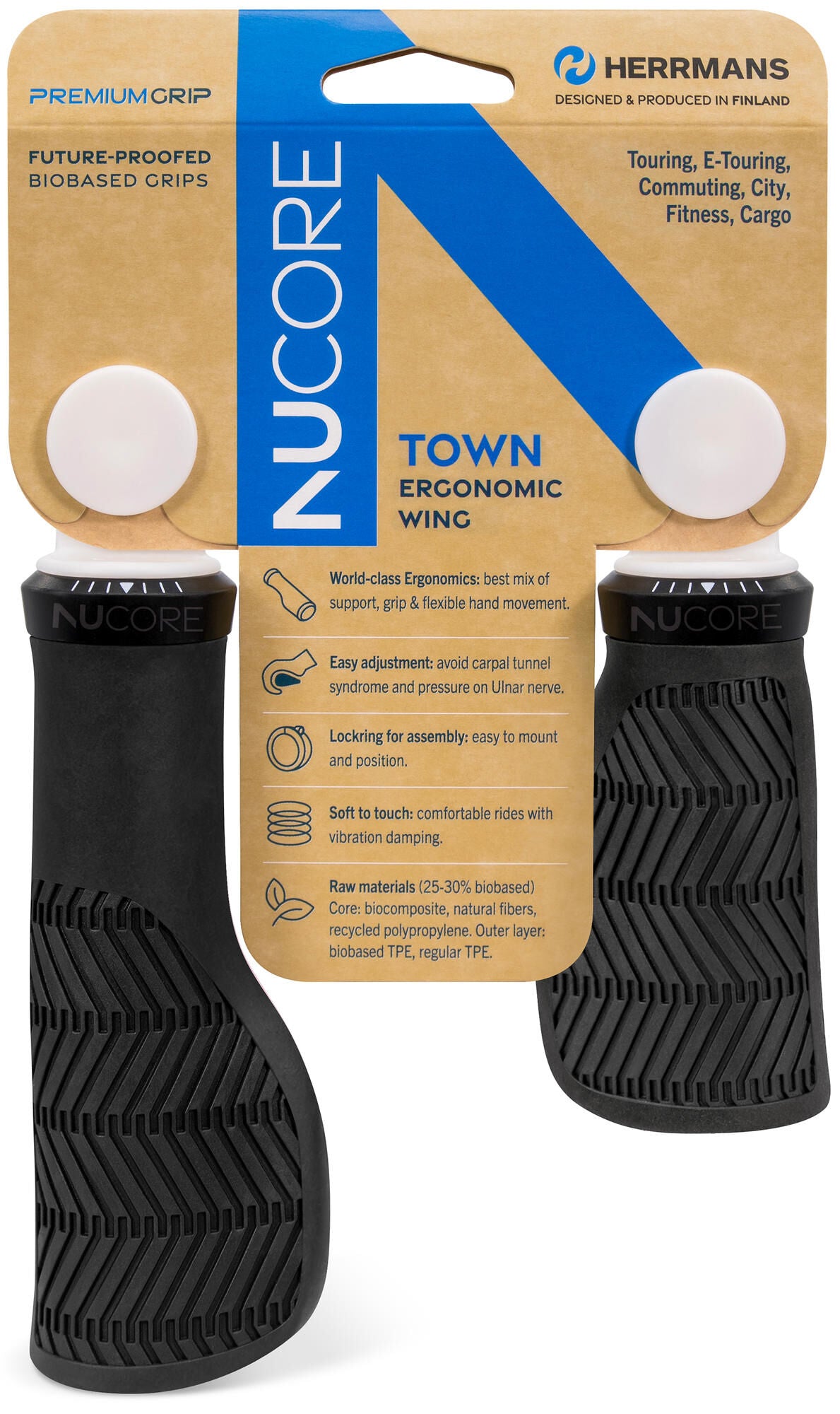 Sturmeyarcher Nucore Town Wave maneja 130 90 mm Ø22 mm negro