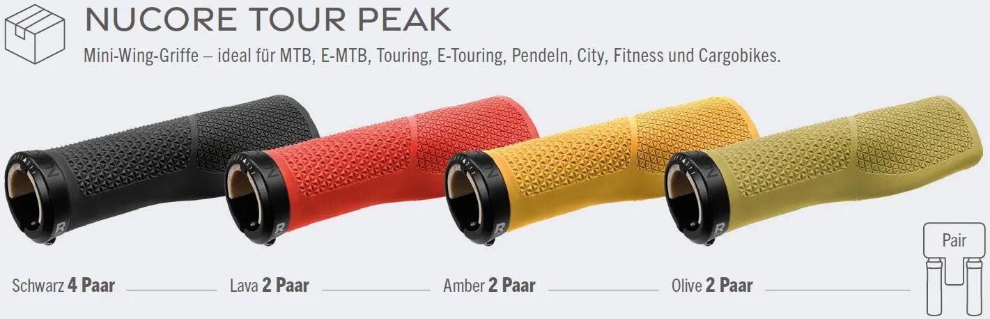 Herrmans nucore tour handle grips tour peak pacchetto iniziale