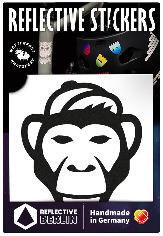 Reflective berlin reflex-sticker decals ref.sticker ref.berlin monkey black