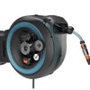 Gardena 35 m wand-slangenbox powerroll xl slanghaspel (grijs turquoise, 35 meter, accu en oplader inbegrepen, power for all alliance)