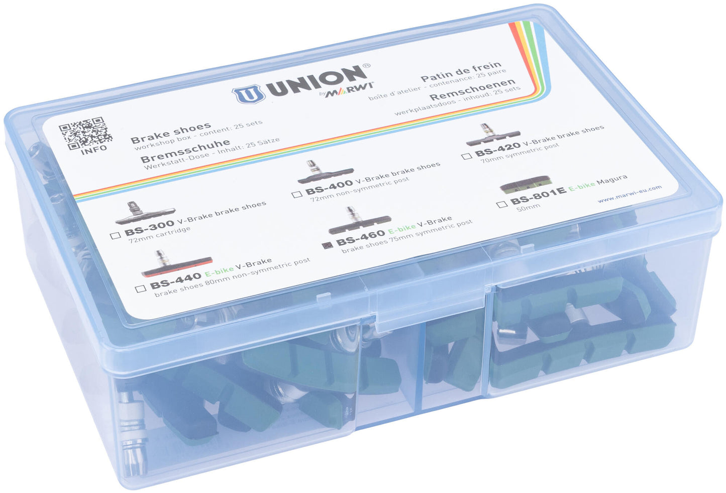 Marwi union velgremblokset bs-460 v-brake 75mm (25pr)