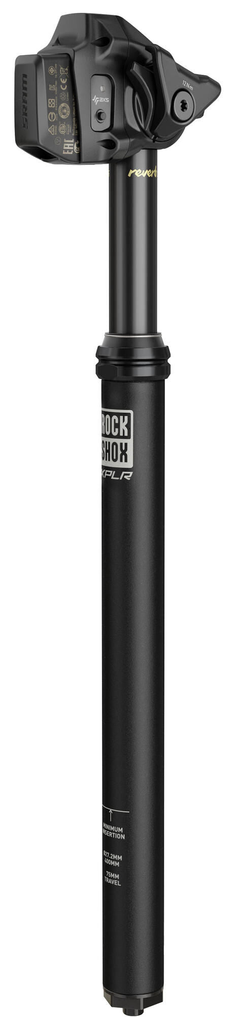 Rockshox zadelpen reverb axs 27,2 75mm verstelbaar 400mm zonder remote